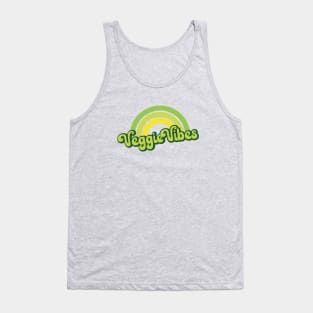 Veggie Vibes Retro Rainbow Green Tank Top